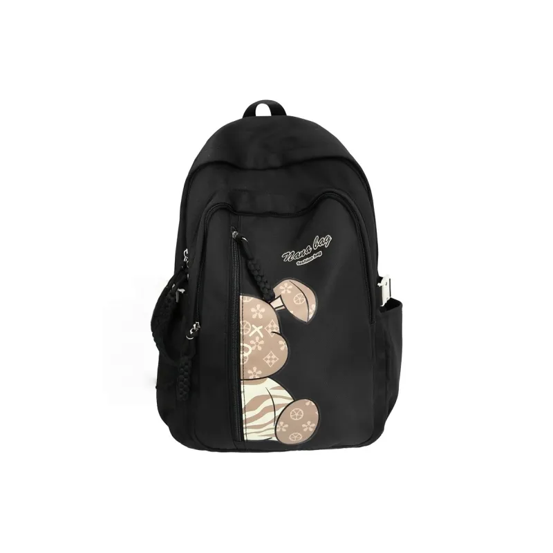 Vack Nylon Backpack Unisex White/Black/Orange Red/Yellow/Green/Brown-4