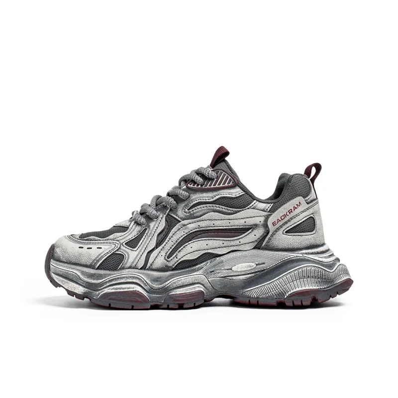 OUGLEMEN Abrasion Resistant Coverage Balance Lightweight Height Increasing Low Top Chunky Sneakers Men's Box-0