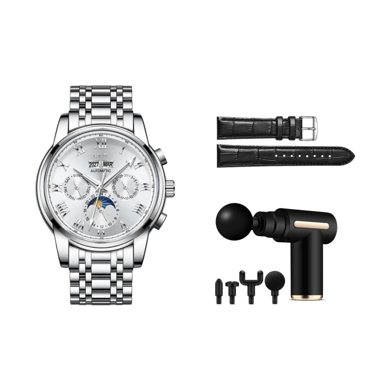 FAIRWHALE CK II Collaboration Automatic Mechanical Movement Metal Strap Watch Men's Watches Black Dial-20