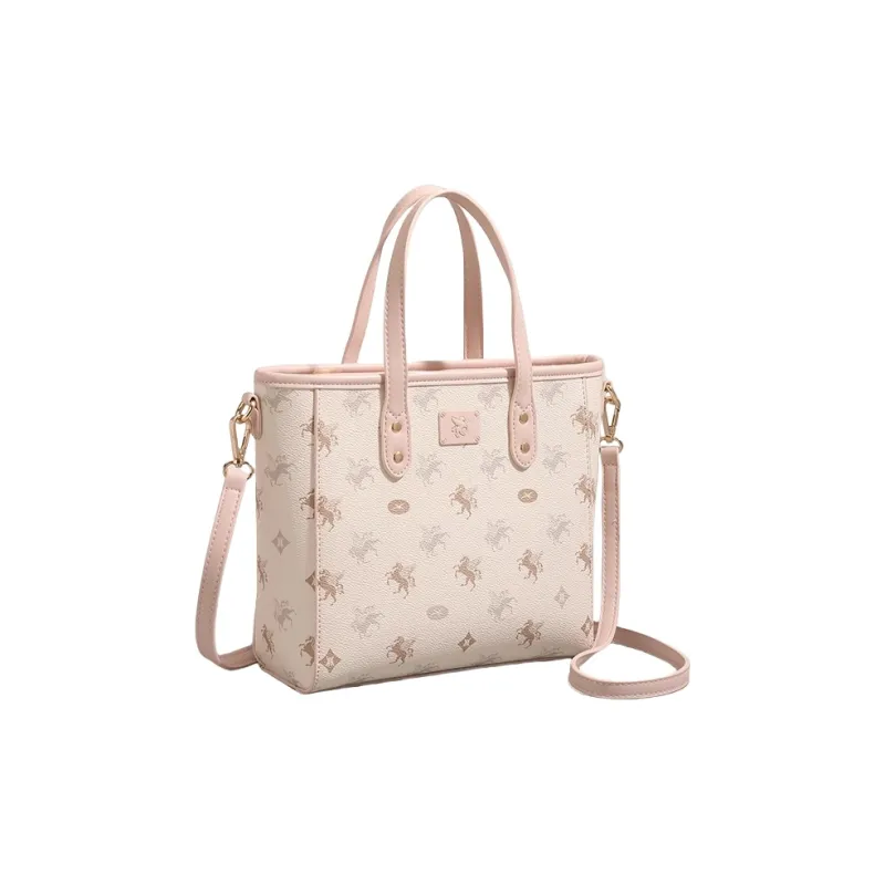 PESASRIE PU Tote Bag, Shopping Bag, Handbag Women's Peach Pink-7