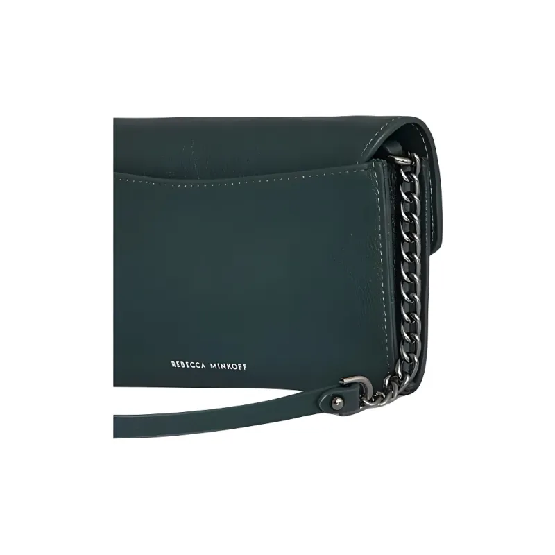 REBECCA MINKOFF Leather Shoulder Bag Crossbody Bag Wallet Women's Dark Green-3