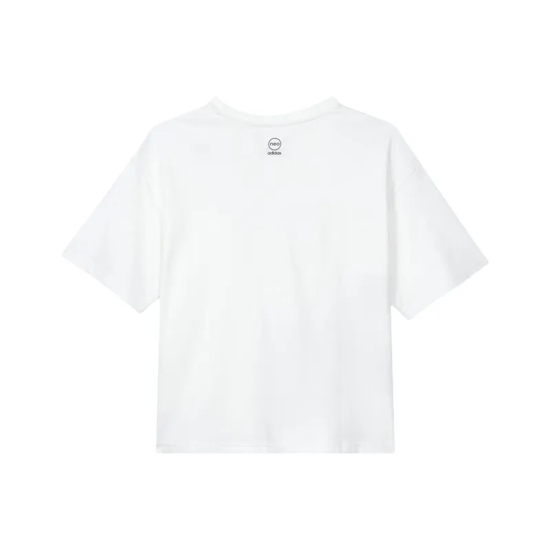 Adidas Neo Drop Shoulder Sleeve T Shirt Women's White-1