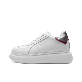 XIONGMAOMUMU Low Top Skateboard Shoes Unisex White/Silver Distressed