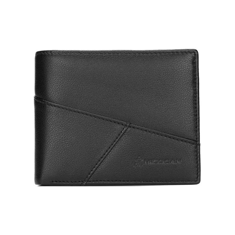 MEXICAN Cow Leather Card Holder, Wallet Men's Black-0