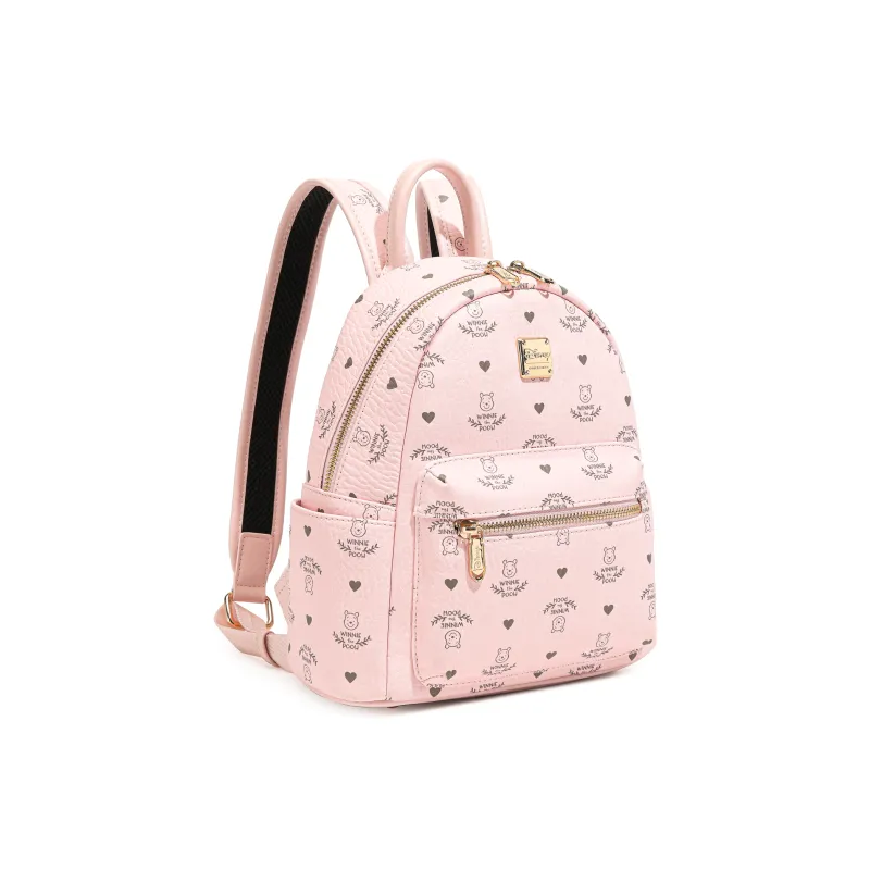 Disney Winnie The Pooh Series PVC Heartfelt Refined Box Backpack Women's Pink-3