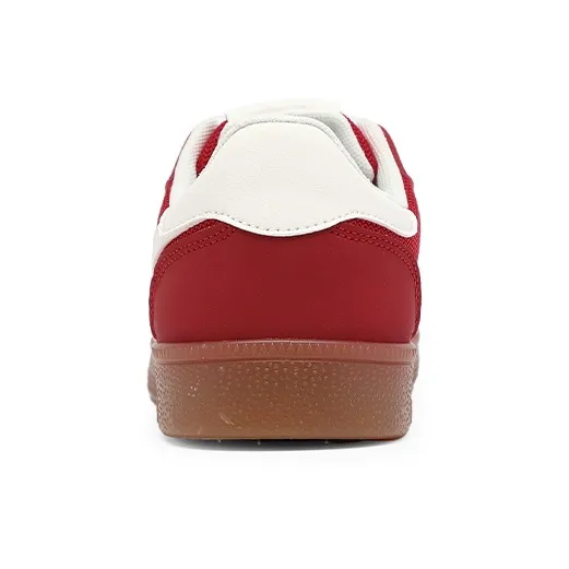 RENBEN Slip Resistant, Abrasion Resistant, Lightweight Low Top Skateboard Shoes Women's Red-4