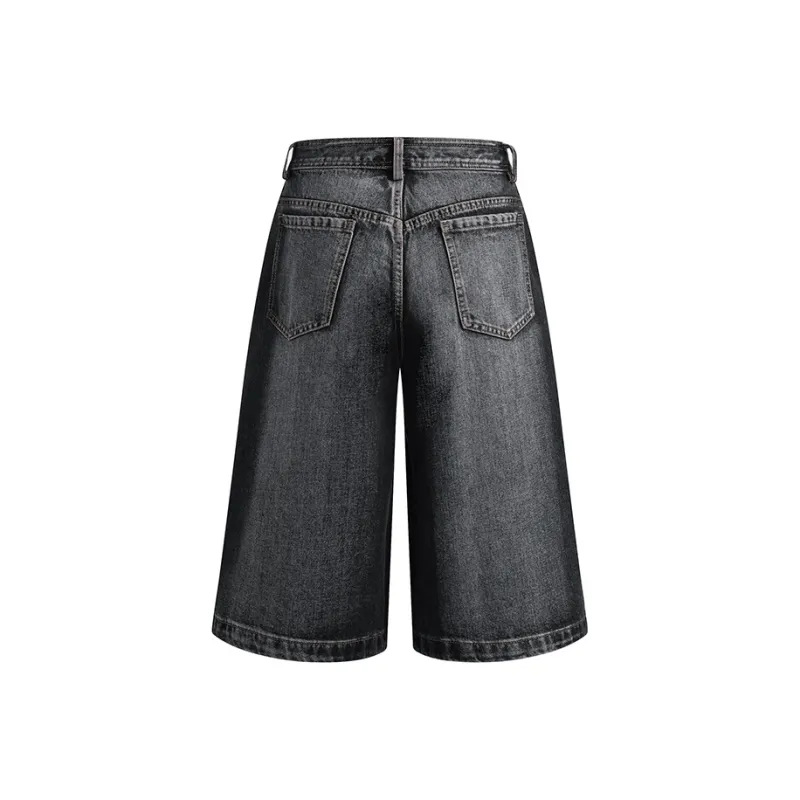 Imcrasy Denim Shorts Unisex Black-1