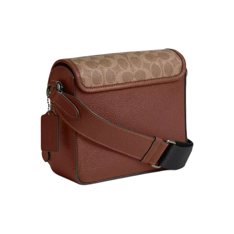 COACH PEANUTS Collaboration Sullivan Coated Canvas Crossbody Bag, Shoulder Bag Trumpets Men's Tan-1