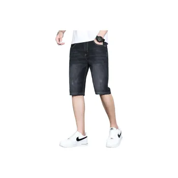 Tonlion Denim Shorts Unisex Black Gray