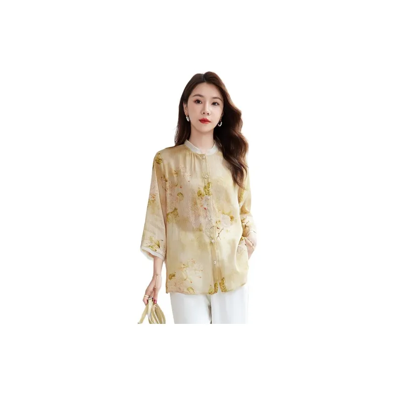 Yi Mengyuan Shirts Women's Light Yellow-0
