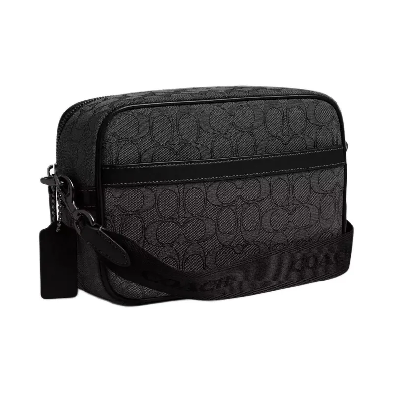 COACH Leather Camera Bag, Shoulder Bag Trumpets Women's Black-1