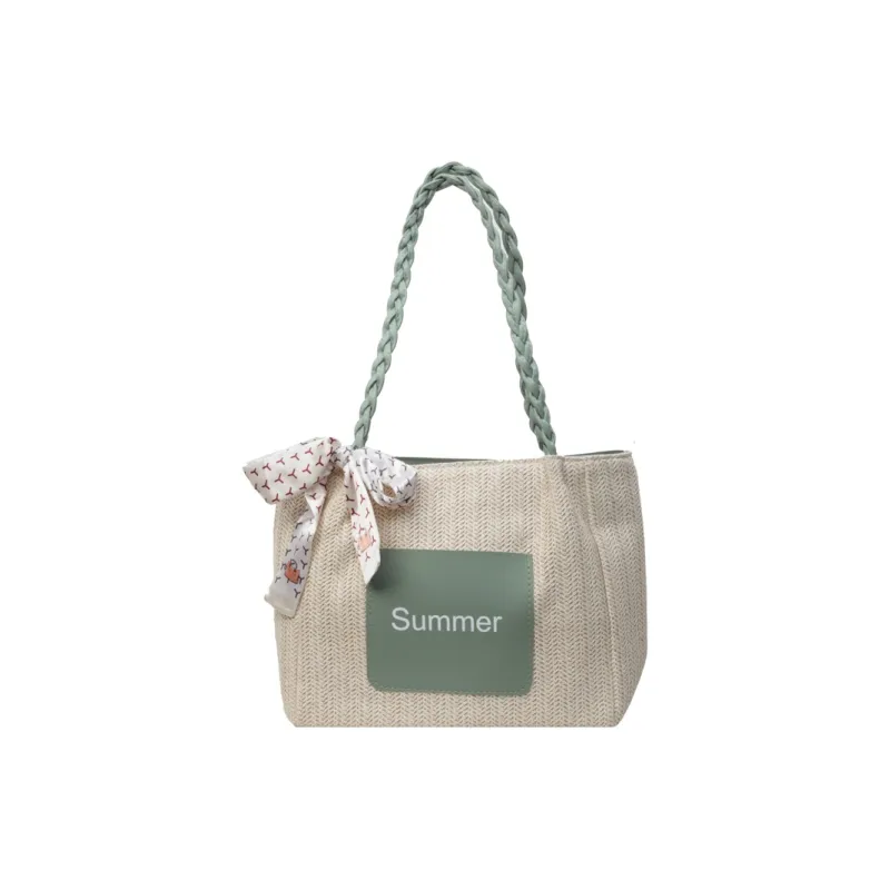 Kewuku Straw Woven Shoulder Bag Unisex Multicolor-5