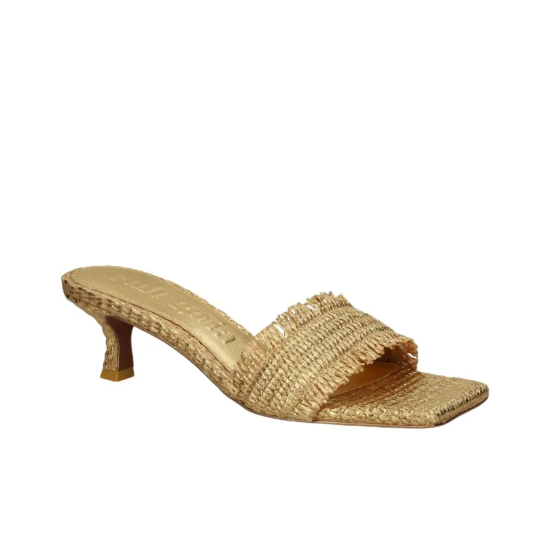 CULT GAIA Slide Slippers 6cm Women's Gold-2
