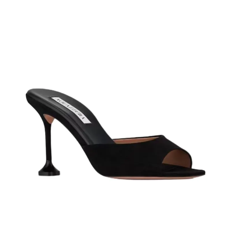 AQUAZZURA Slide Slippers 8.5cm Women's Black-2