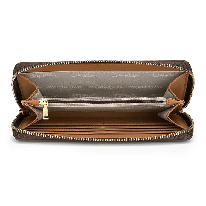 GOLDLION PVC Clutch Trumpets Women's Ecru/Coffee-8