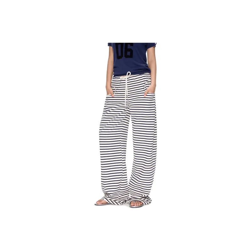 APEA Casual Pants Women's Royal Blue White Stripes-0