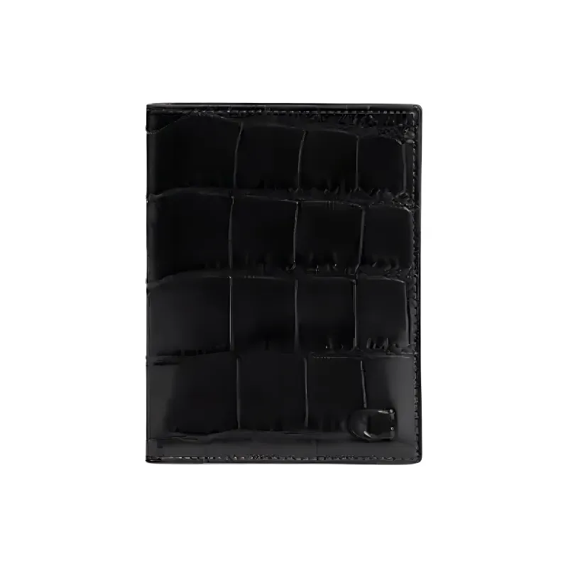 COACH Calfskin Passport Holder Mini Men's Black-0