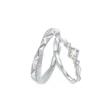 S999 Fine Silver Intertwined Love Couple Rings