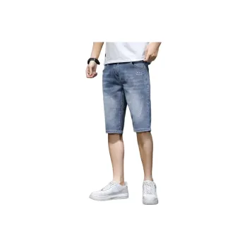 Tonlion Denim Shorts Unisex Aqua Blue