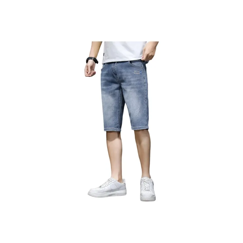 Tonlion Denim Shorts Unisex Aqua Blue-0