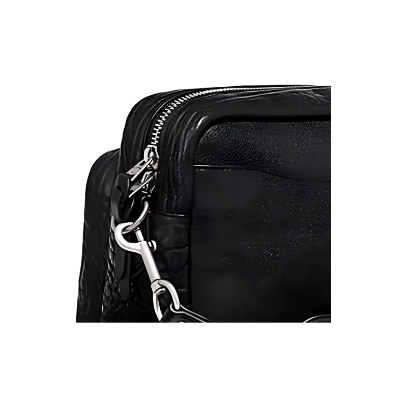 COACH Beat Sheepskin Shoulder Bag Medium Size Men's Light Antique Nickel & Black-4