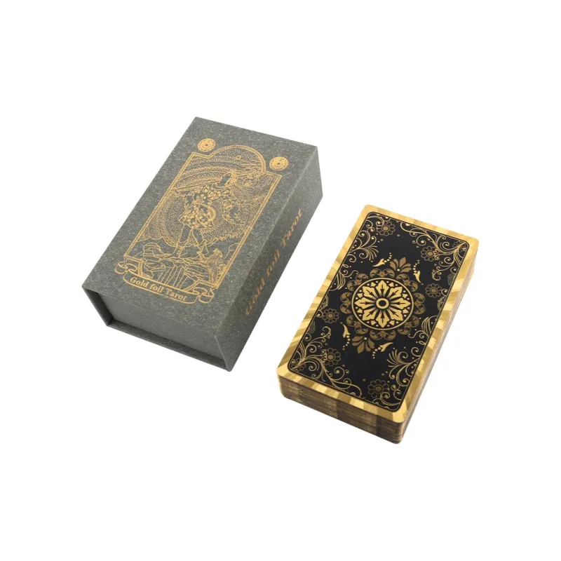 JINBANG Wite Tarot Collection, Gold Foil PVC Waterproof, Tarot Board Games-9
