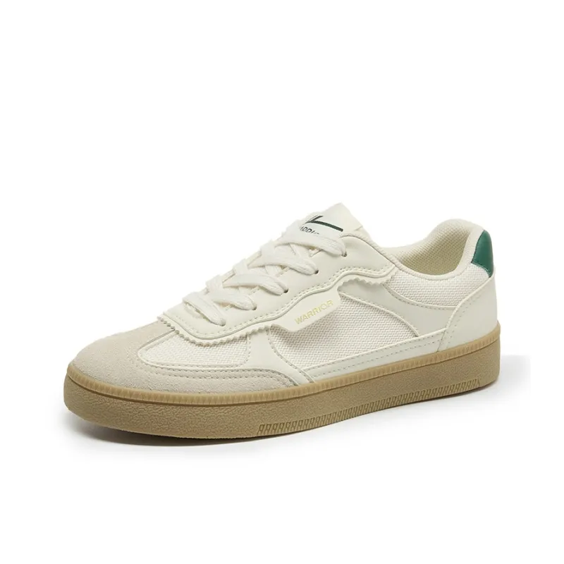 Warrior Wear resistant And Lightweight Low Top Skateboard Shoes Women's Beige Gray Green-1