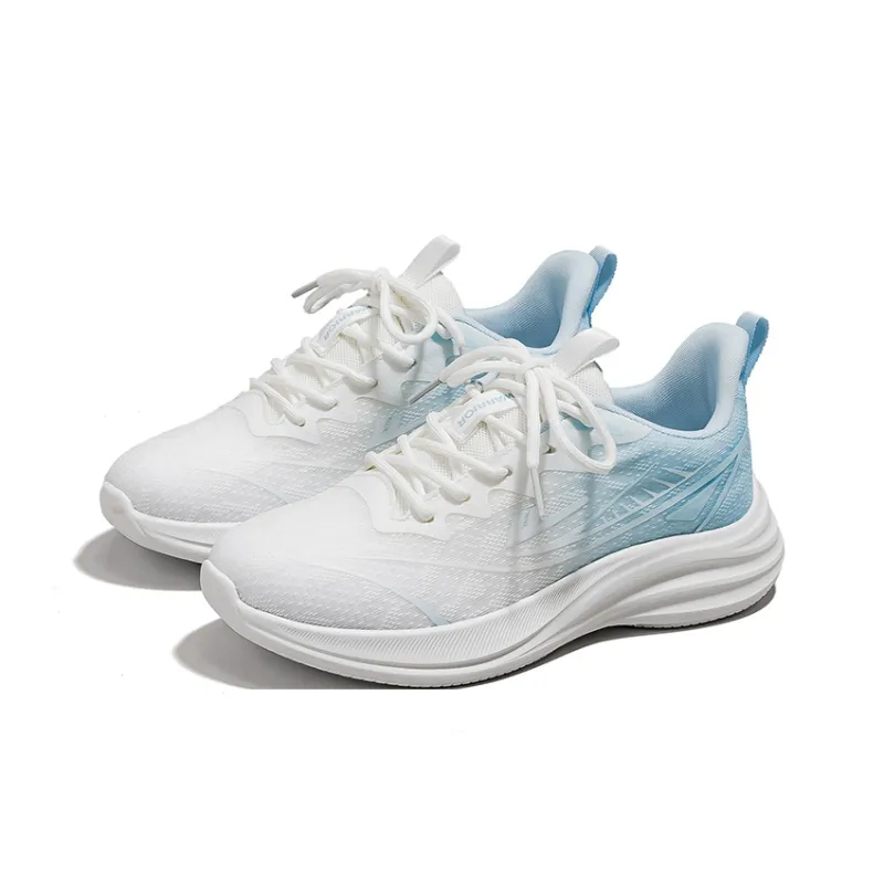 Warrior Breathable And Resilient Low Top Casual Running Shoes Women's White Light Blue-2