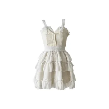 Manekniv Slip Dresses Women's Cream White