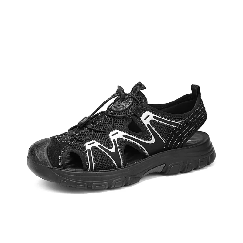 Warrior Anti Slip Wear Resistant River Trekking Shoes Men's Black Silver-1