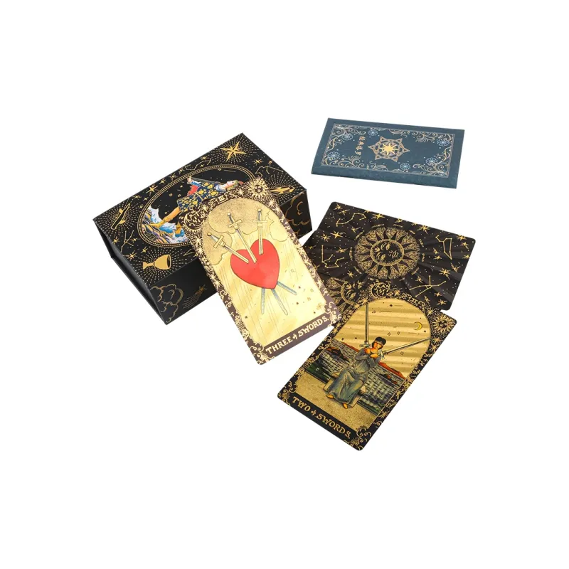 JINBANG Wite Tarot Collection, Gold Foil PVC Waterproof, Tarot Board Games-43