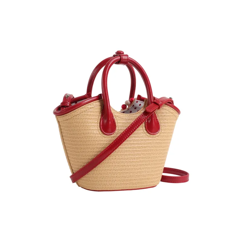TOUTOU Synthetic Leather Handbag Regular Women's Cherry Red-6