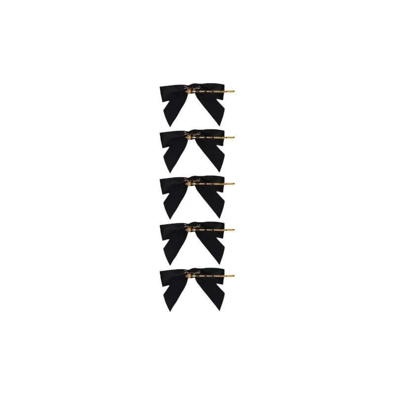 Jennifer Behr Ribbon 18K Gold Plated Hair Clips Women's Black-1