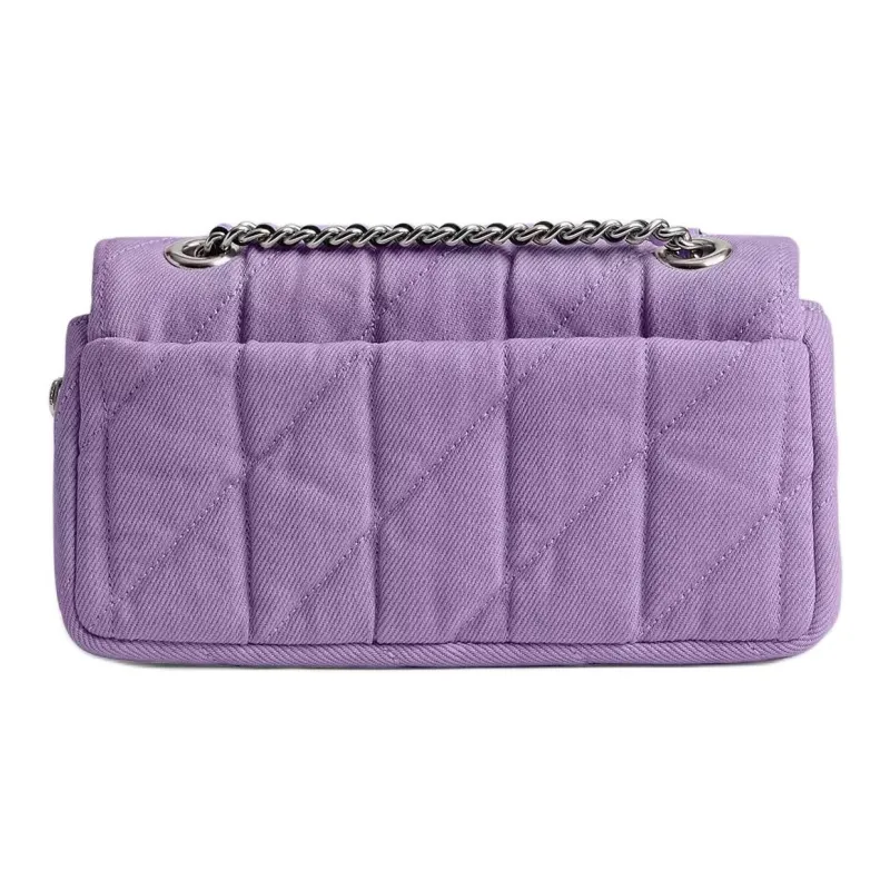 COACH Tabby Quilting Denim Shoulder Bag, Crossbody Bag Trumpets Women's Purple-2