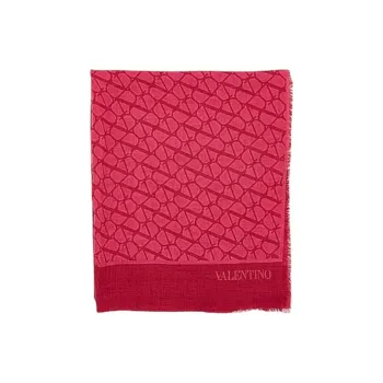 Valentino Cashmere Knit Scarves Women's Red