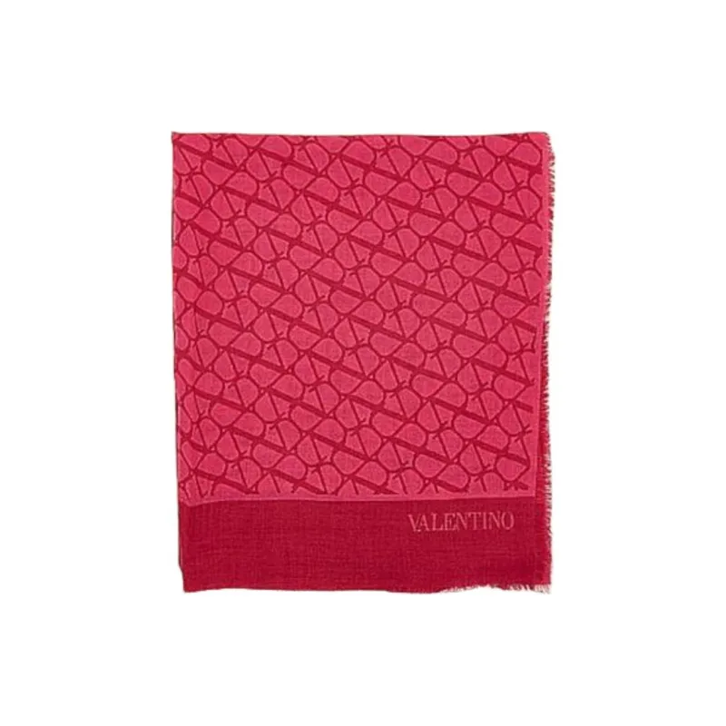 Valentino Cashmere Knit Scarves Women's Red-0