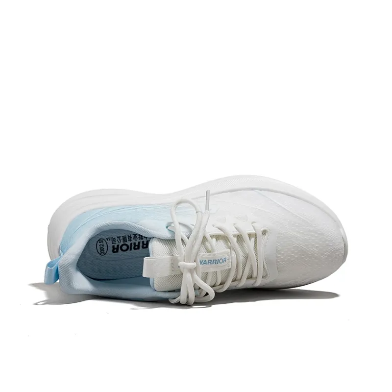 Warrior Breathable And Resilient Low Top Casual Running Shoes Women's White Light Blue-3