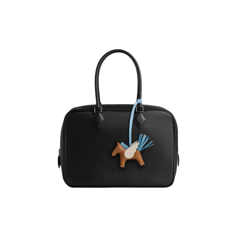 HERMES Rodeo Pegase Milo Lambskin With Swift Calfskin Bag Charm Bag Accessory Trumpets Unisex Gold Brown & Sky Blue-1