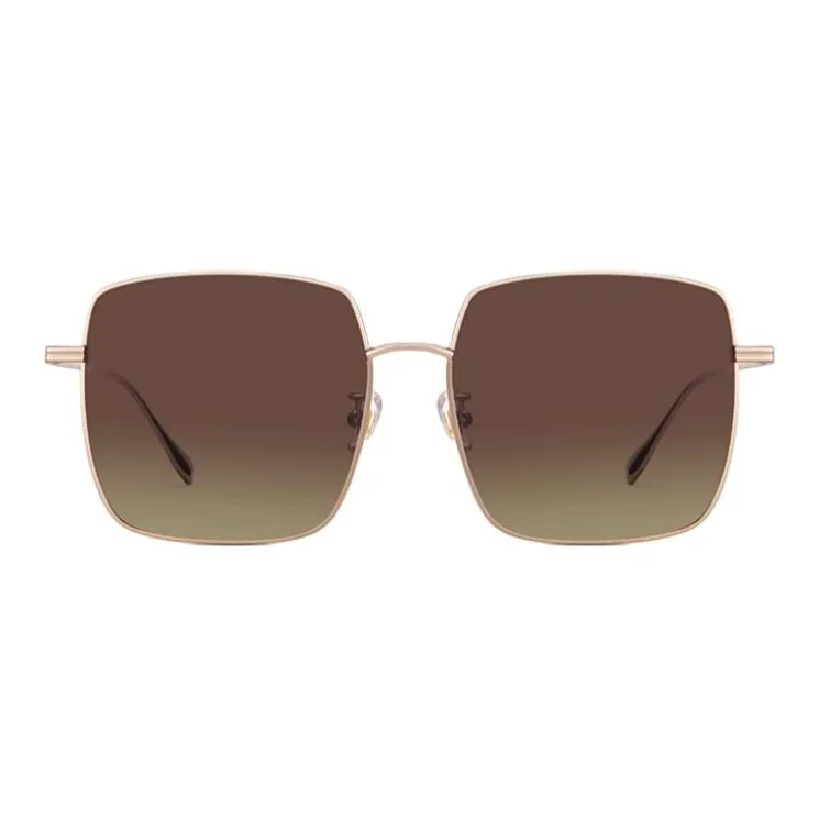 CAPONI Metal Square Sunglasses Unisex Gold-1