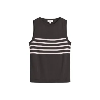 COS Tank Tops Women's Brown/White/Stripes