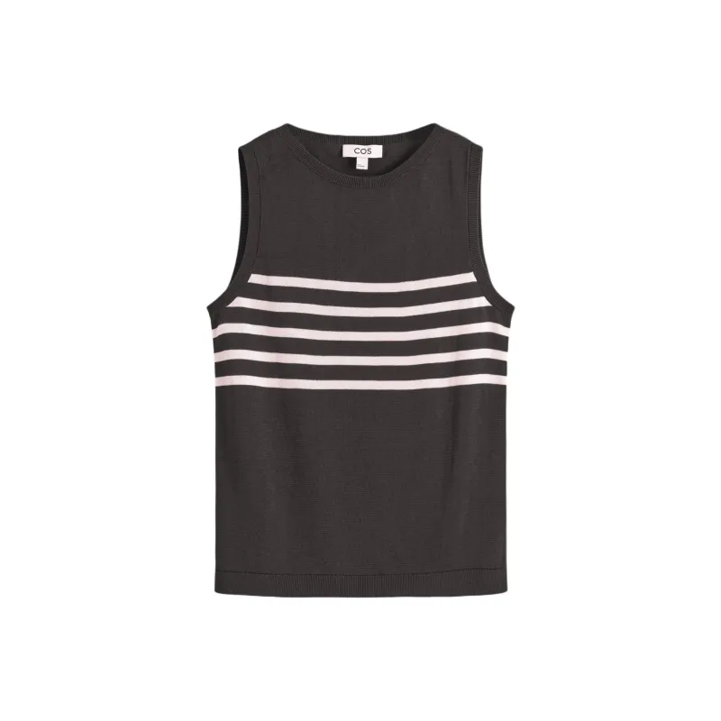COS Tank Tops Women's Brown/White/Stripes-0