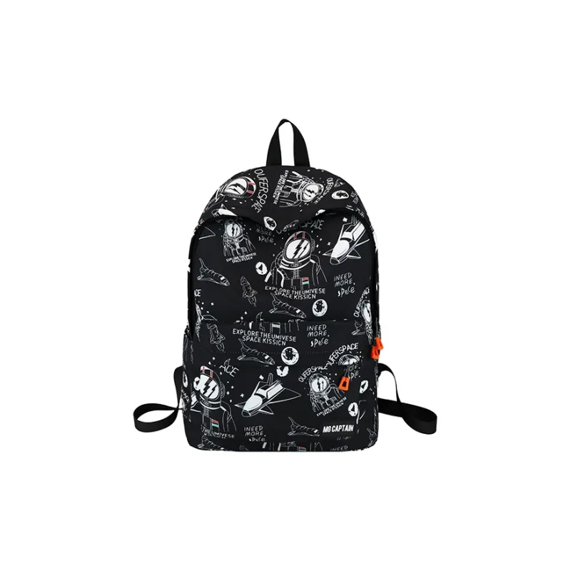 Meow In The Grass Nylon Backpack Unisex White/Black-5