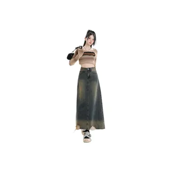 YINLEI Denim Long Skirt Women's