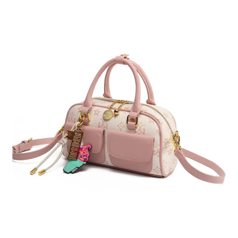 MISS GAIL Synthetic Leather Shoulder Bag, Crossbody Bag, Handbag Women's Monogram Blossom Pink-1