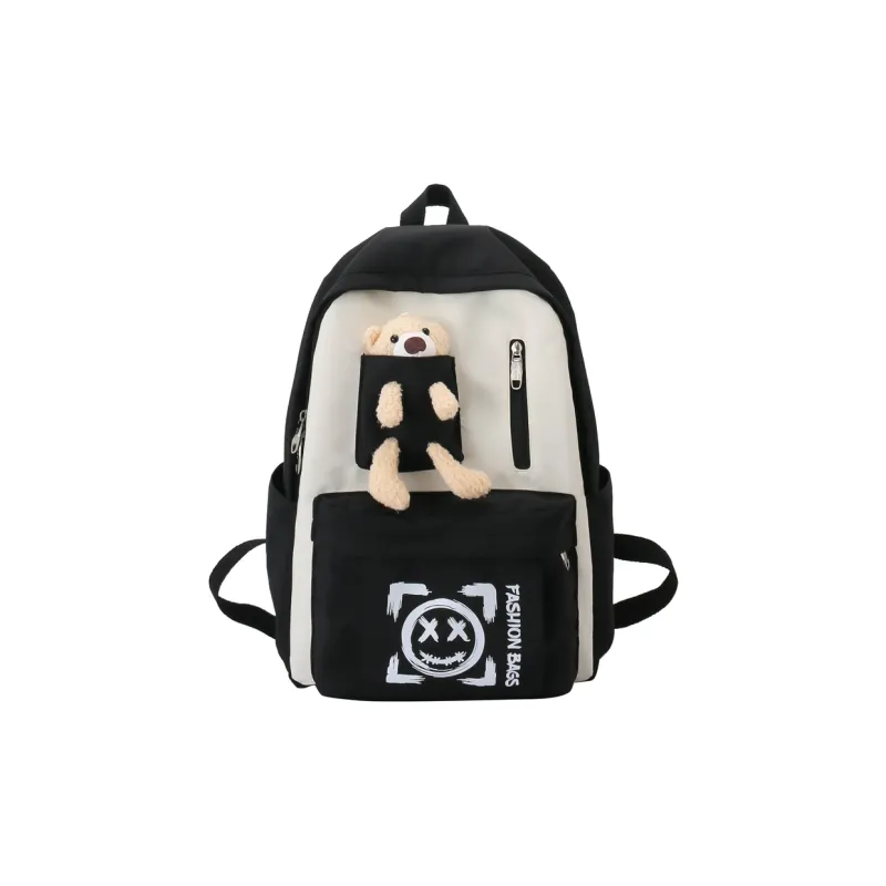 Wolfhorse Nylon Backpack Unisex Purple/Black/Cyan/Pink/Yellow-5