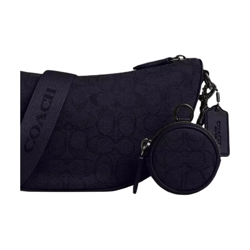 COACH HALL Polyester Croissant Bag, Shoulder Bag, Crossbody Bag Tubas Women's Black-4