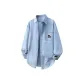 [Denim Long-Sleeved Shirt]Light Blue (Quarter Chest Logo)