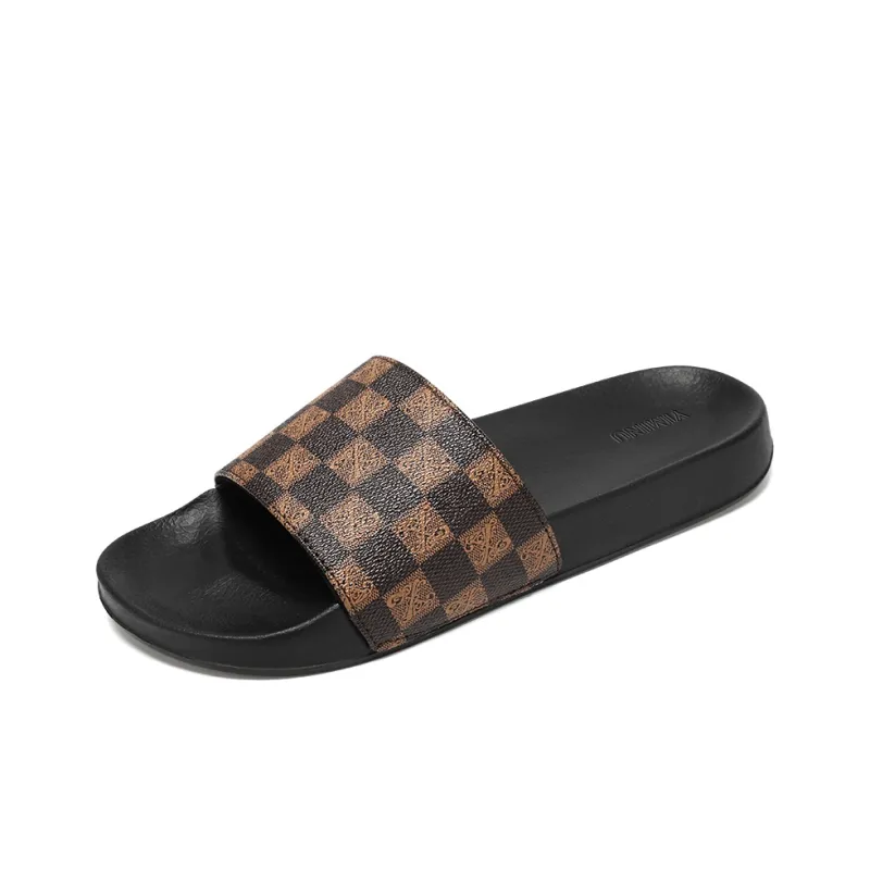 Eminu Rubber Sole Slip Resistant Slide Slippers Men's-21