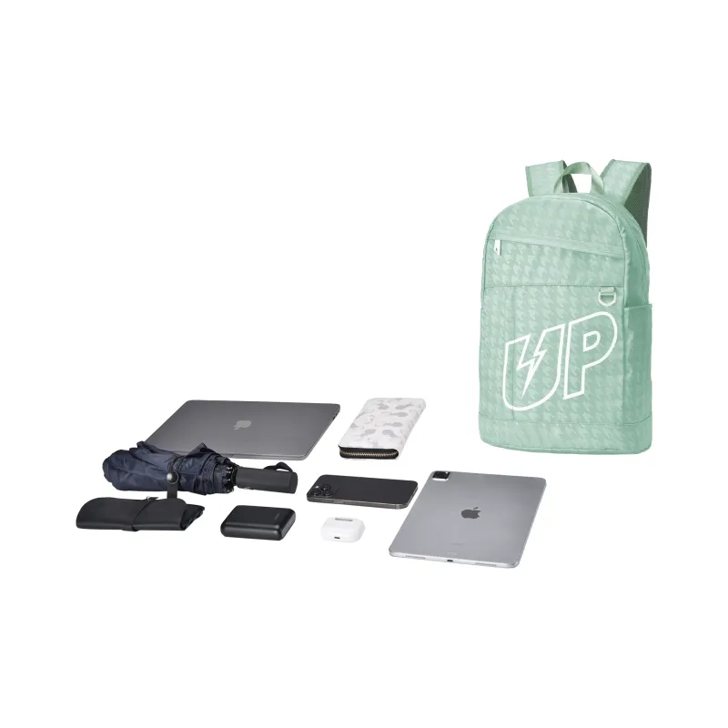 TURN UP Polyester Backpack Unisex Mint Green-4