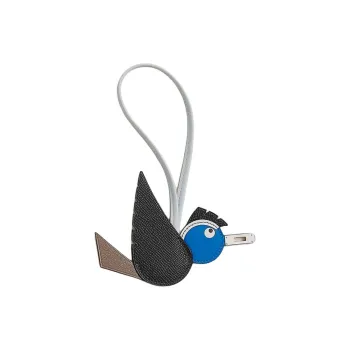 HERMES Birdy Epsom Calfskin Bag Charm Bag Accessory Unisex Umber & Black & Blue